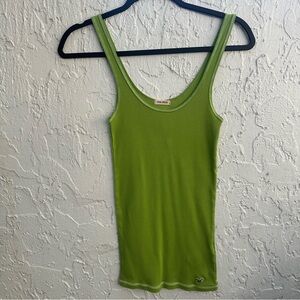 HOLLISTER Tank Top Women Small Social Stretch Logo Y2K Vintage Bella Swan Green